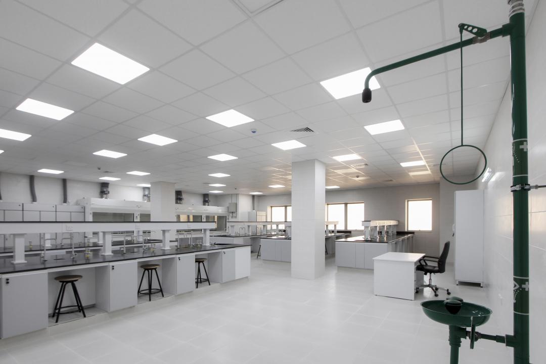 Renovated laboratory — new benches, ventilation and LED lighting