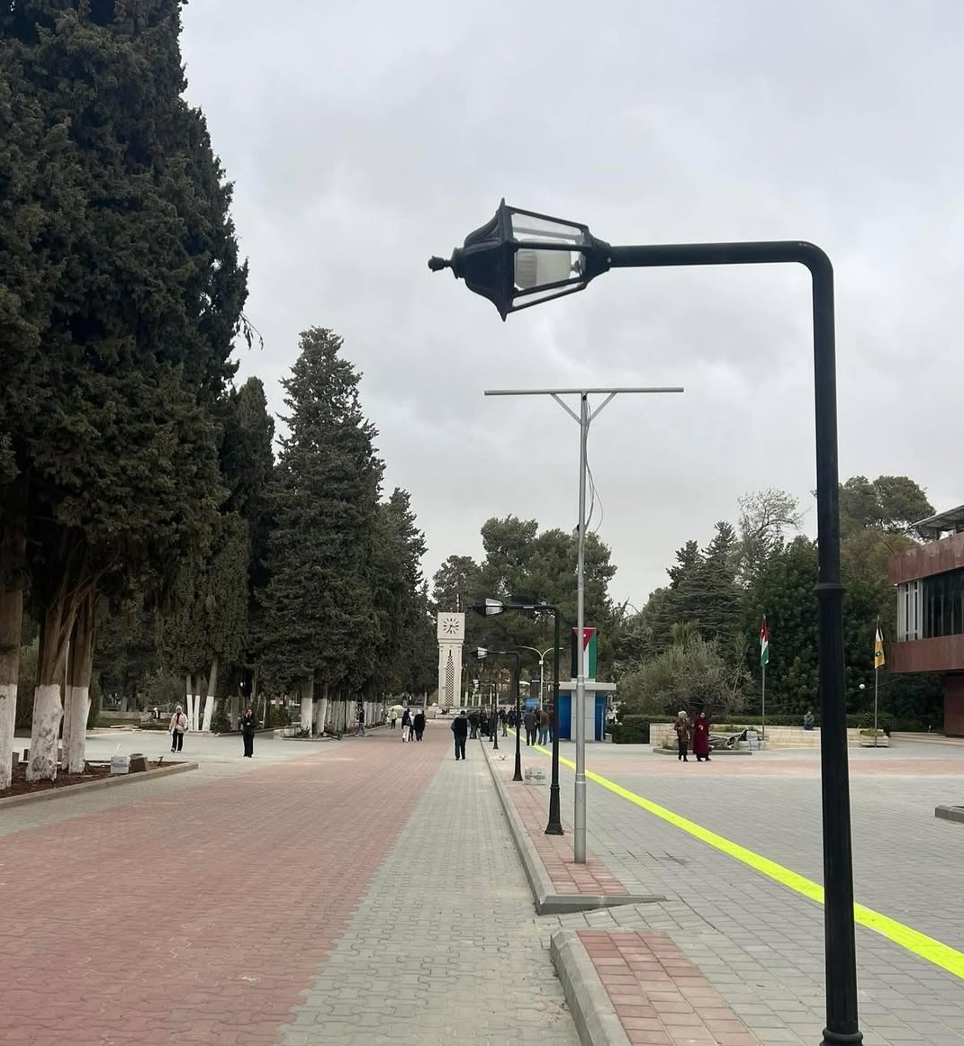 Renewed outdoor campus lighting — LED pathways and courtyards